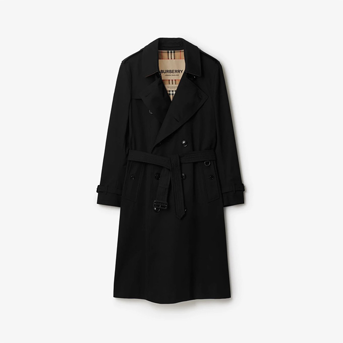 burberry kensington heritage long gabardine trench coat